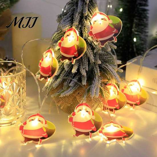 Creative Layout Holiday Props LED Christmas String Lights, Santa Claus/Snowman/Tree/Candy Cane Light, Decorative Cartoon Winter Seasonal Room