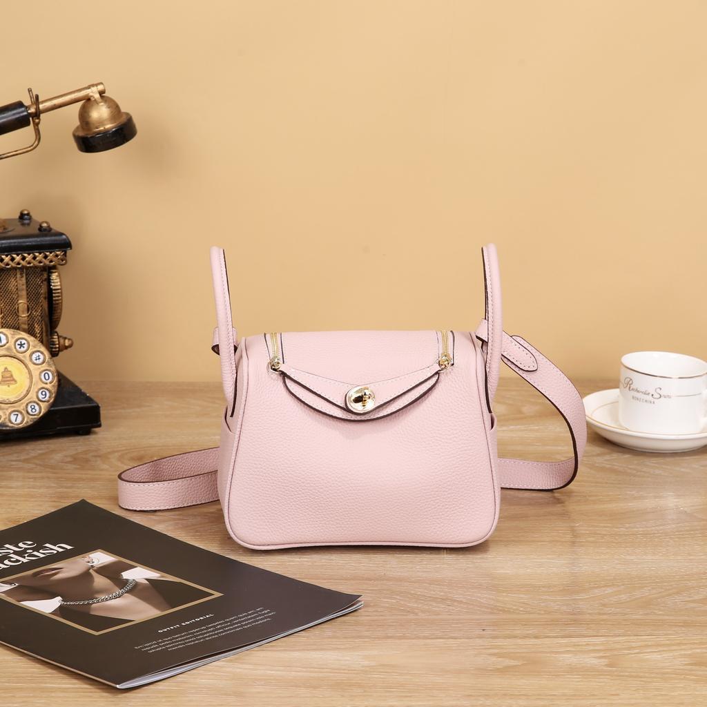 New mini lindy bag cowhide doctor bag genuine leather women's bag trendy shoulder crossbody portable pillow medicine bag