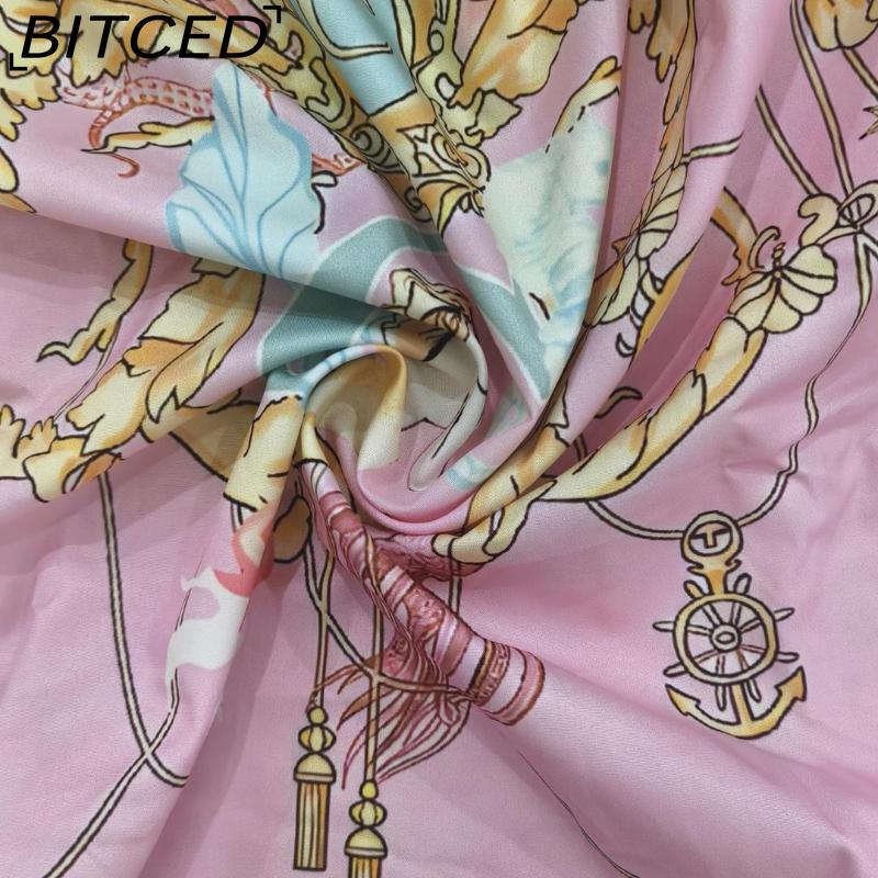 BITCED Damen Frühjahrskollektion: Eleganter Homewear-Stil Bedrucktes Langarm-Oberteil und Hose Lässiges Mode-Set