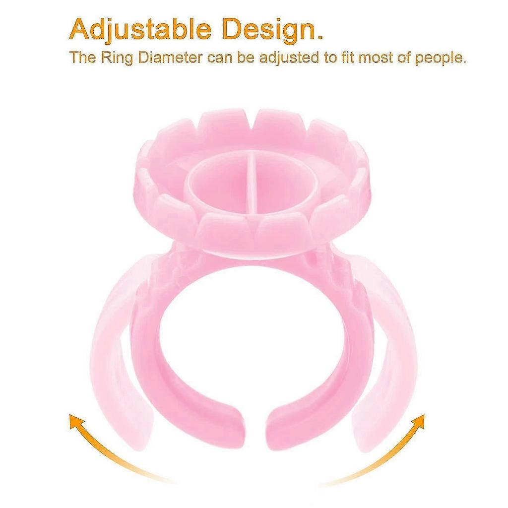 100pcs Lash Glue Rings for Eyelash Extensions Adhesive Holder Volume Lashes Fan Making Tools