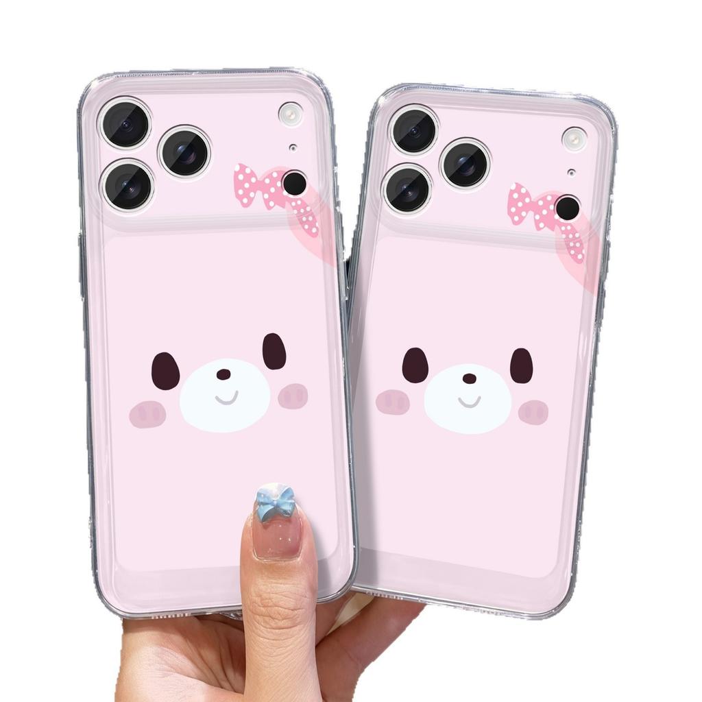 Cartoon Bear Applies To Apple 17PROMAX Mobile Phone Case iPhone15 Soft Girl 14 Cute 13 Transparent 12 Soft Case