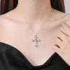 Women's PT950 Platinum Necklace - 1 Carat Moissanite Cross Pendant, Stylish & High-End Vibe, Elegant Statement Jewelry
