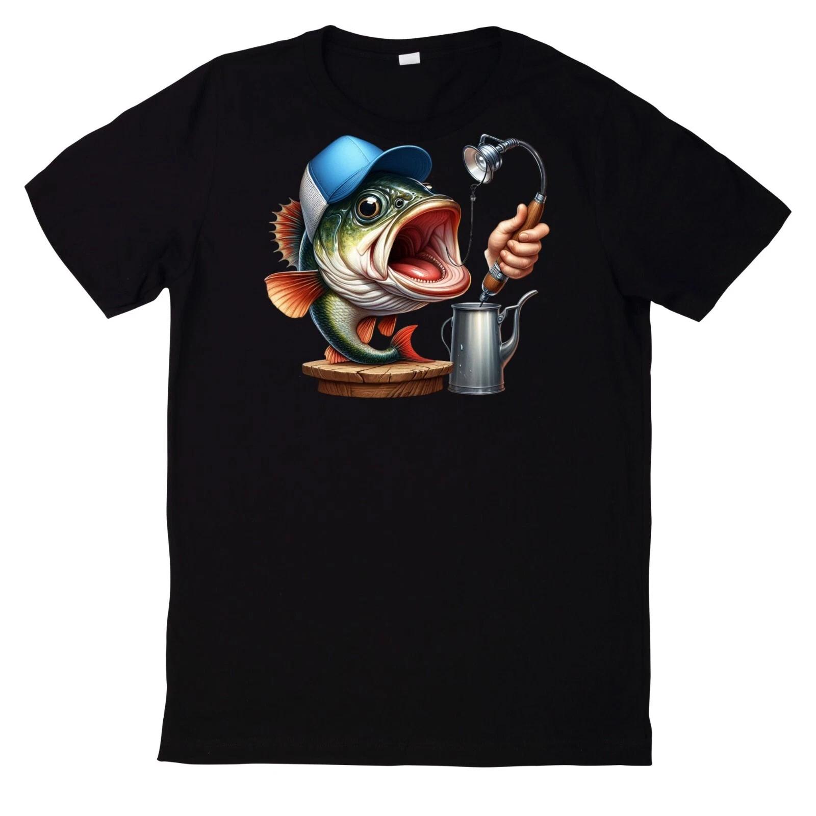 T-Shirt Lustiges Angler Fisch Motiv S