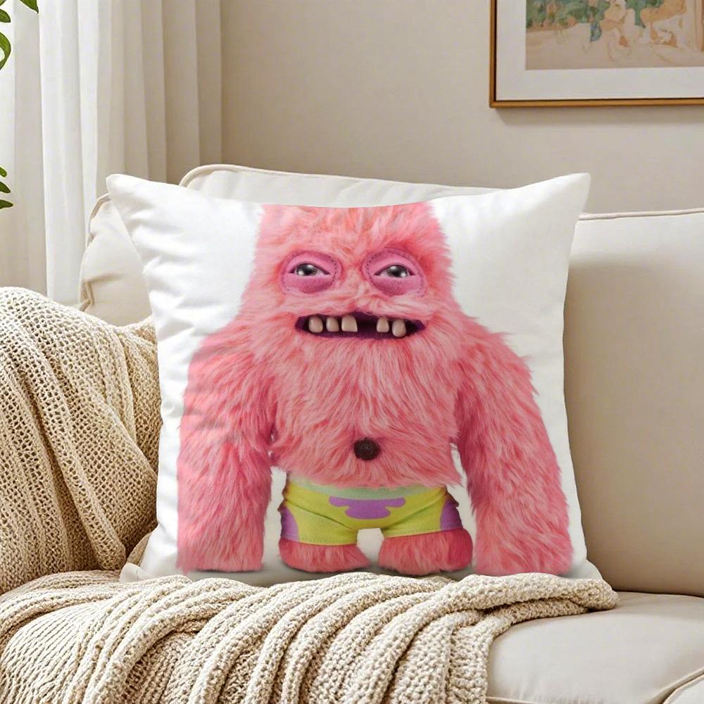 Weird Unique Toy FFuggler DDolls Cushion Cover Linen Pillowcase Soft for Sofa Bed Home Room Decor