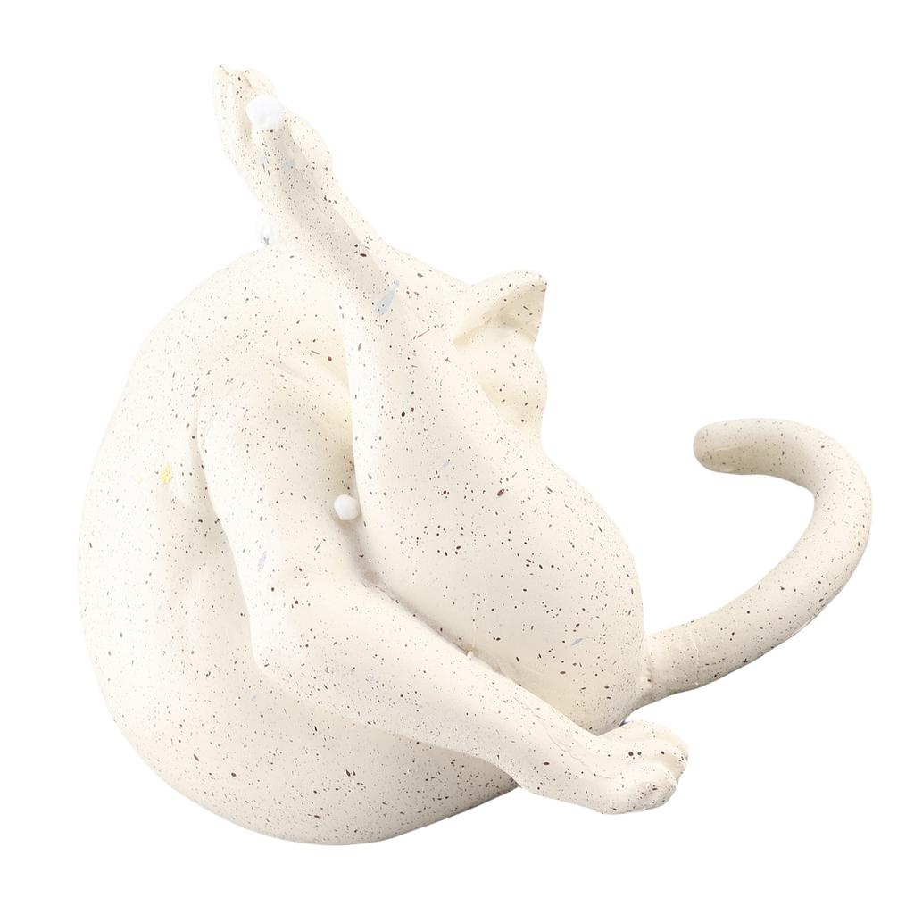 Cat Statue Funny Resin Cat Licking Butt Figurine Ornament Cute Cartoon Animal Sculpture Home Desktop Craft