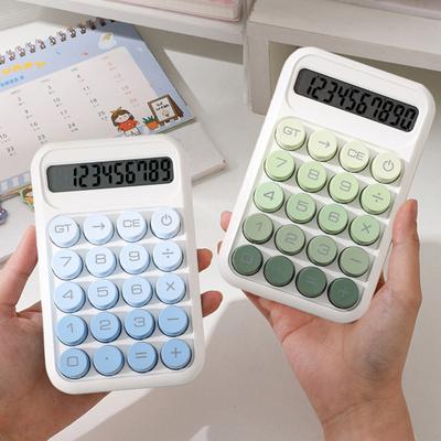 Retro Mechanical Calculator 10-Digit LED Display Calculator with Tilt Screen Tactile Keyboard Student Calculator for Office School