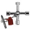 White 4-in-1 Electric Cabinet Wrench with Keychain