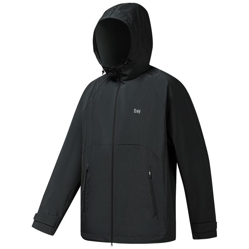 FILA Men s Waterproof Loose Fit Hooded Woven Jacket L чёрный