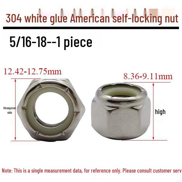 Imperial 304 Stainless Steel Nylon Lock Nut 1/4-20, 10#-24, 3/8-16