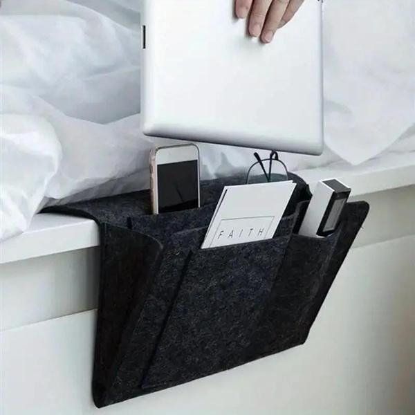 Bolsa de Armazenamento Suspensa de Cabeceira Bolsa de Armazenamento para Celular Controle Remoto Lenços Bolsa Suspensa para Armazenamento de Livros de Cabeceira Bolsa de Armazenamento para Diversos Itens Artigos Domésticos
