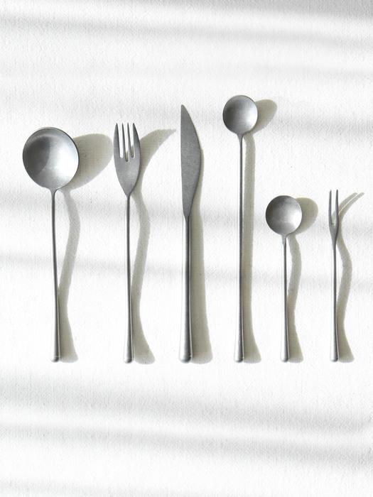 

kamomekitchen wave cutlery silver tea fork