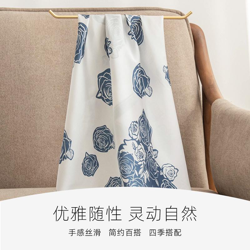 2026 New Spring and Summer Temperament Scarf Decorative Chinese Scarf Sunscreen Shawl Neck Protection Scarf Neck Tie Bag Silk Scarf