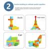 40PCS/SET Learning Sensory Wooden Building Blocks Colorful Early Educational Toys  For Children