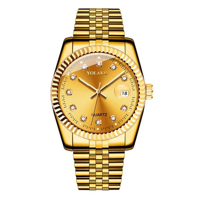 Fashion Diamond Calendar Mens Watches Business Luxury High Quality Quartz Watch For Men Stainless Steel Wristwatch Reloj Hombre
