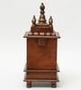 Antique Finish Wood Mandir: Embossed Wall Shrine, Puja Ghar