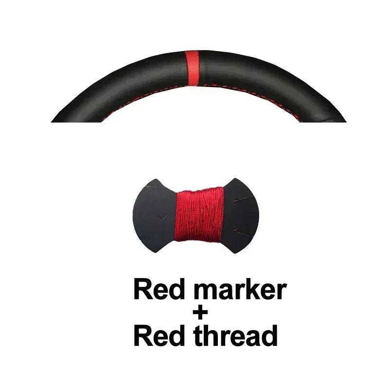 Hand Stitching Auto Car Steering Wheel Cover Wrap For Baic Senova X55 2018 Braid On Steering-wheel Holder Interior Accessories