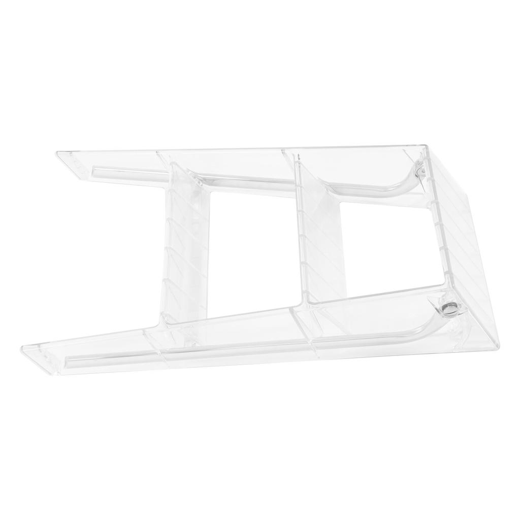 3-Step Folding Herringbone Design Ladder Stool with Storage Shelf, Clear Color, Non-Slip Pedals & High Weight Capacity 220 lbs