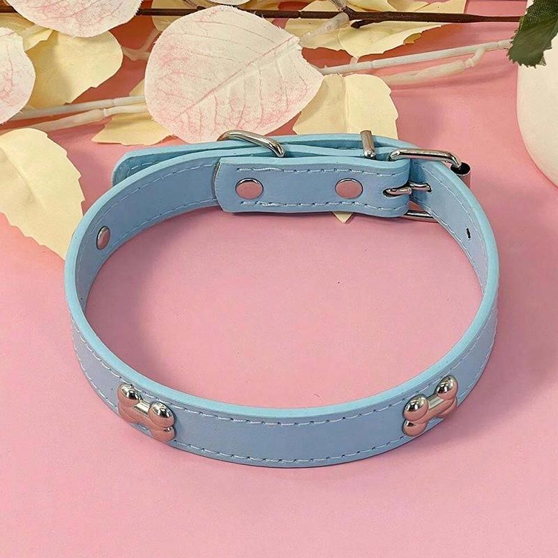 Leather No-Choke Pet Collar for Small and Medium Dogs and Cats