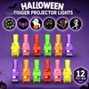 Interactive Parent Child Toys 12 Pcs Halloween Finger Projector Lights, Mini Colorful LED for Kids Pattern Projection Ring Kids, Goodie Bag Stuffers,