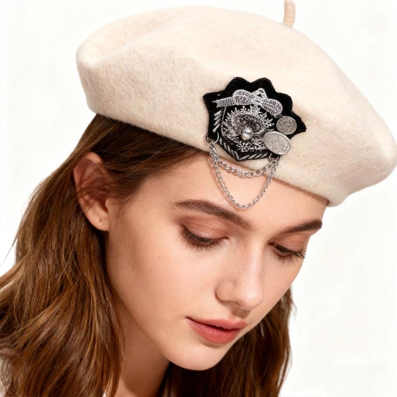 Comfortable Beret Cap for Stage Performers Daily Wear Theme Party Wool Blend Domed Hat for Women Winter Autumn Wear