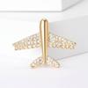 Stylish Rhinestone Aircraft Brooches for Women Enamel Transportation Pins Event Funny Luxury Gifts New Year Friends Decoration