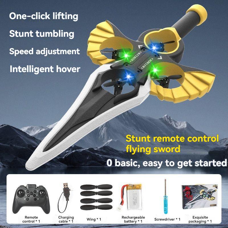 Remote control flying sword aircraft, fighter jet, stunt rolling, one click lifting and flying toy, boy remote control toy