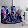 Cozy Elephant Theme Flannel Blanket - Soft, Warm and Lightweight for Sofa, Bed, Travel and Camping Halloween Christmas