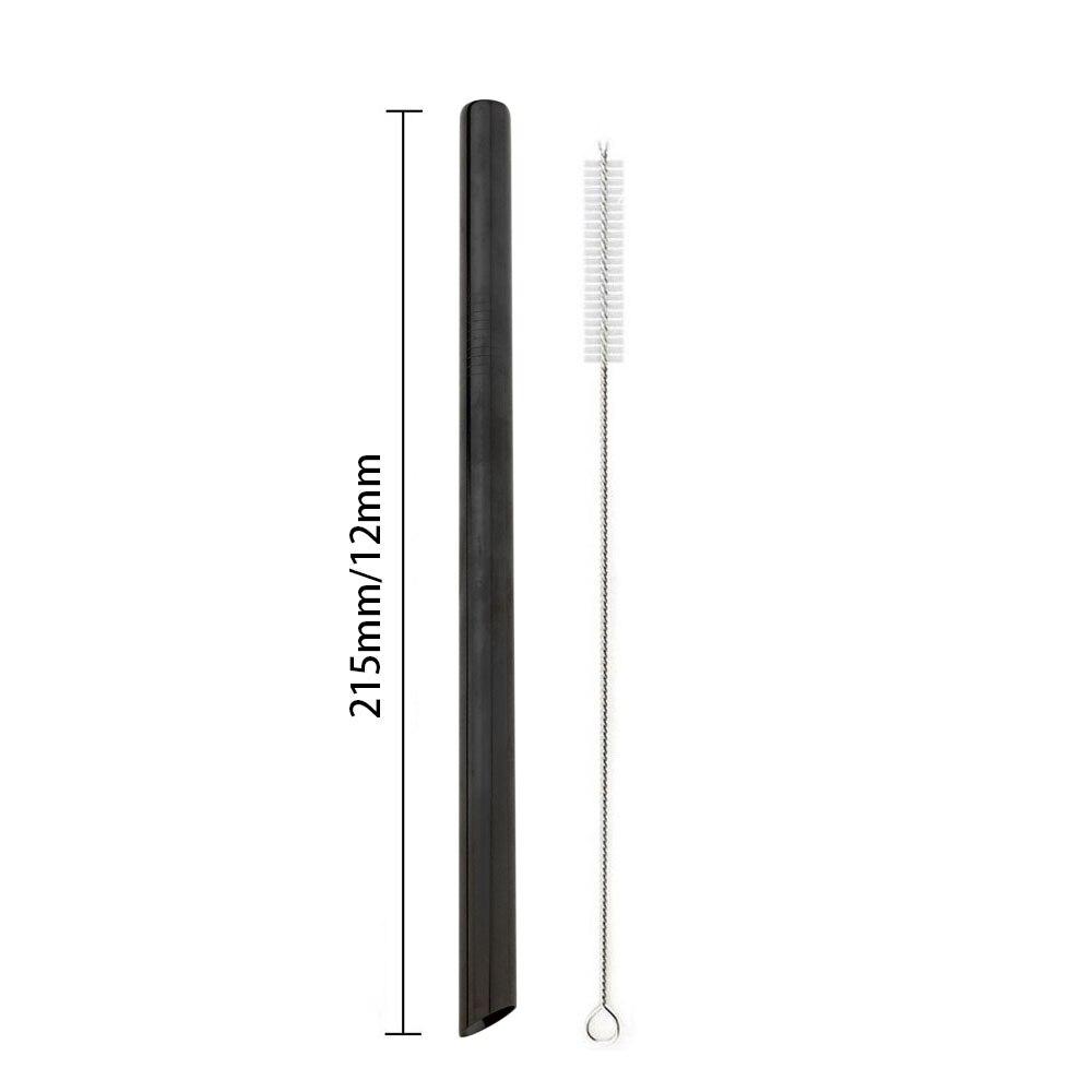 Straight Straw with Brush Tubes Reusable Metal Straw 304 Stainless Steel Drinking Straws Large 12mm Bubble Tea Milkshake Straw