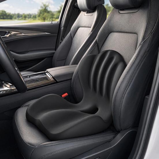 Ergonomic Seat Cushion with Back Support, High Density Memory Foam Office Chair Pad with U-Shaped Coccyx Relief, Breathable Car Seat Cushion for Home