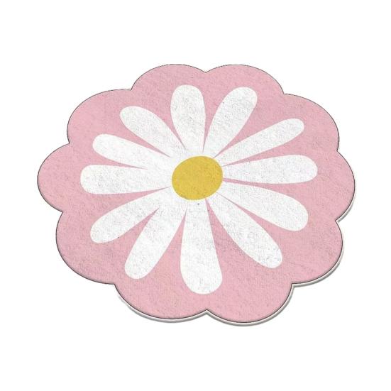 

3D Цветочный Ковер Абсорбирующий Быстросохнущий Неправильной Формы Плюшевый Цветочный Напольный Коврик Моющийся Нескользящий Ковер для Гостиной Спальни Ванной Комнаты Кухни Декоративный 60cm E