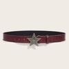 Red Fashion Jeans Belt Five-pointed Star Buckle Hip-hop Waistband Retro Women's Belt