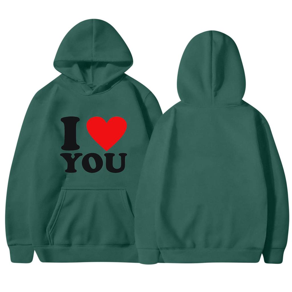 I LOVE MY GIRLFRIEND I Love My Boyfriend Love Casual Loose Pullover Hooded Sweater
