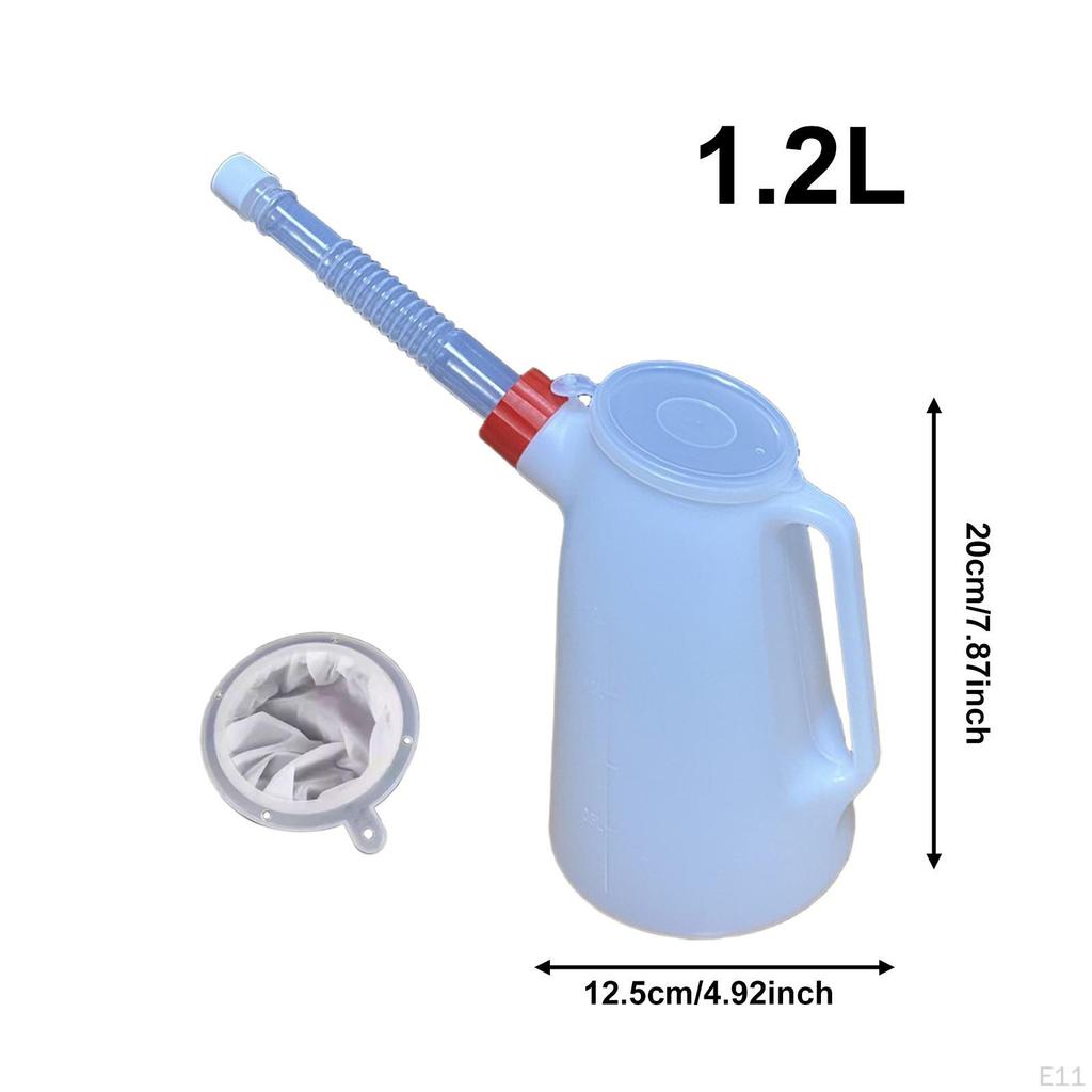 Can of Oil with Pourer, Engine Dispenser , Graduated And Cap for Garage/car.