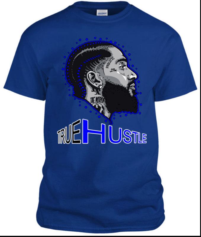 2025 Summer True Hustle Nip Nipsey Hustle Pattern T-shirt Pure Cotton Printed Men's Women's Street Fashion T-shirt Short Sleeve