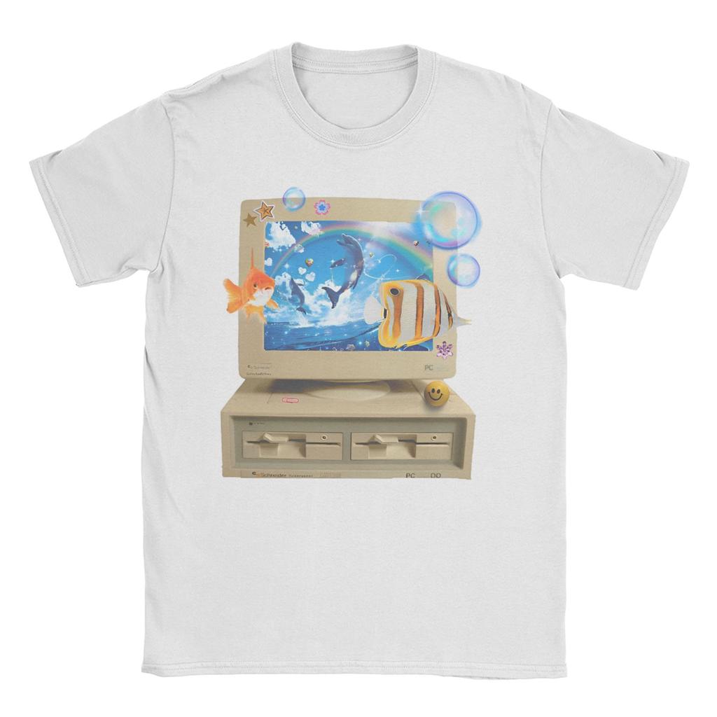 Frutiger Aero Aesthetic T-Shirt for Men Women Softstyle Novelty 100% Cotton Tees O Neck Short Sleeve T Shirts Big Size Clothes