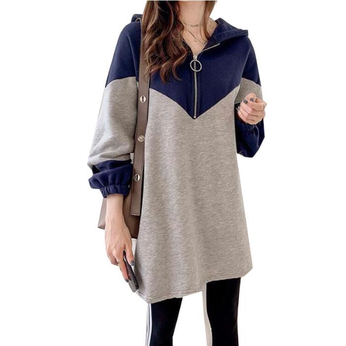 2019 Early Autumn Plus Size Women's Loose Mid-Length Thin Hooded Coat