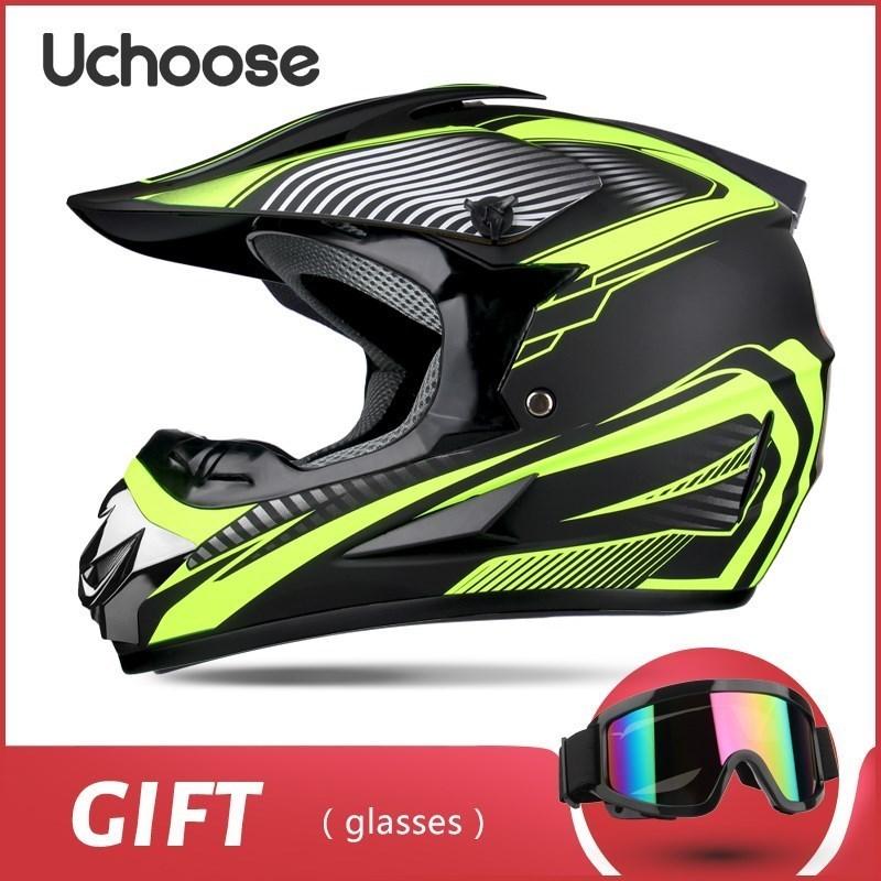 Free Gift Kids Protective Helmet Motocross Motorcycle Moto Bike Full Face Helmet Adult Women Racing Sports Off-road Scooter ATV