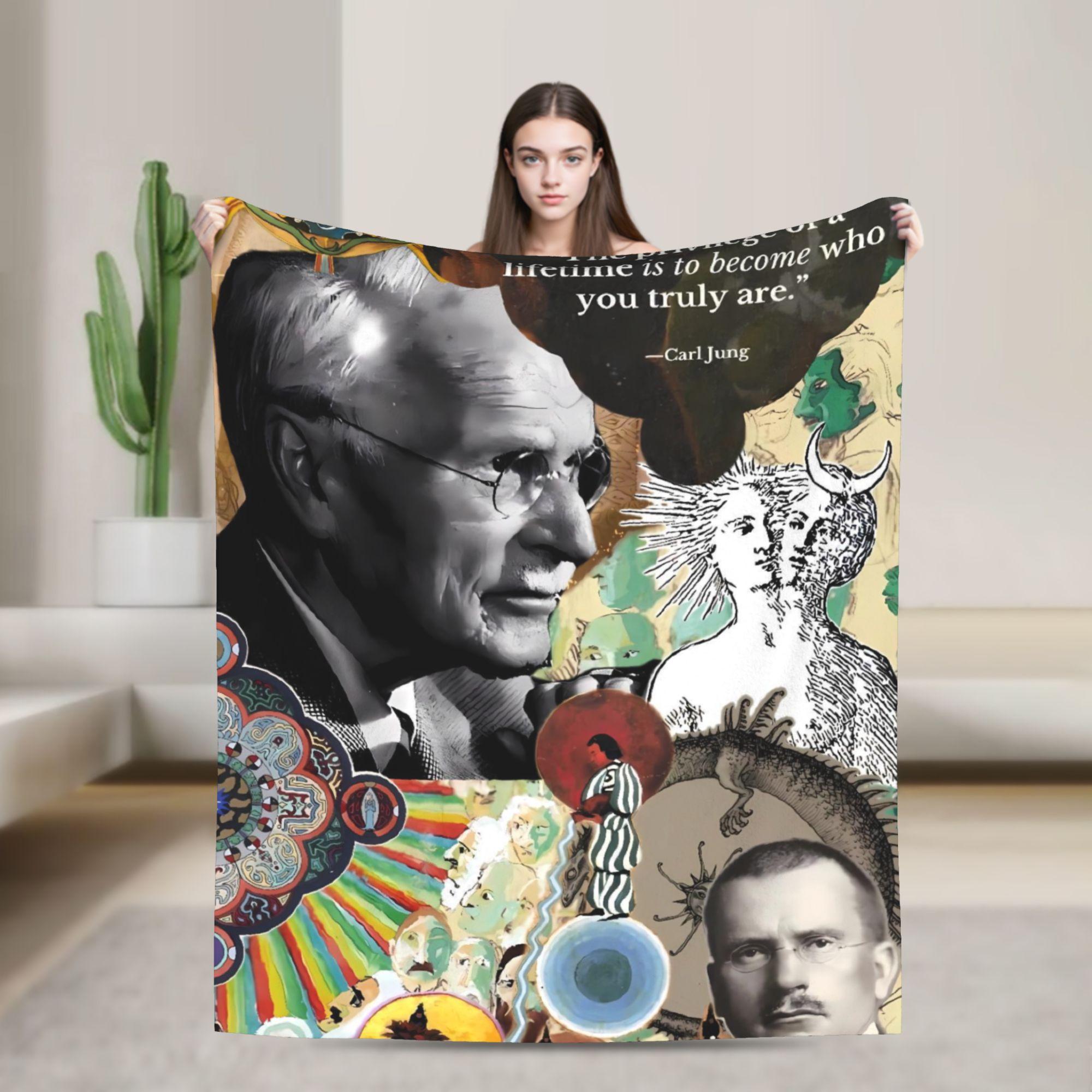 Carl Jung Quote Blanket Camping Flannel Throw Blanket For Home Decor Soft Design Quality Bedspread Gift 75X95CM