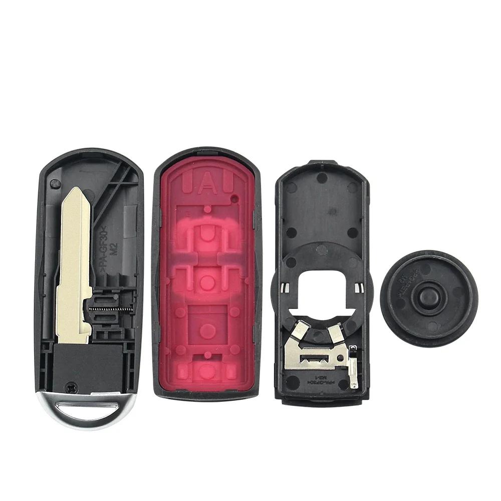 Smart Remote Car Key Shell Case For Mazda 3 5 6 Cx5 Cx7 X-5 Summit M3 M6 Axela Atenza Uncut Emergency Blade 2 3 4 Buttons