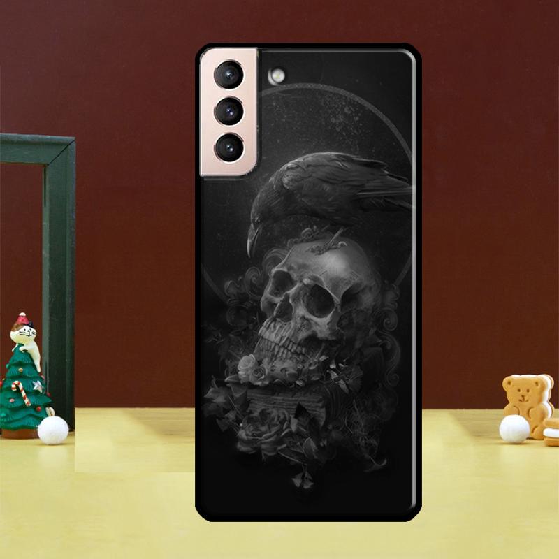 Raven Dark Crow Skull Phone Case For Samsung Galaxy S23 S22 Ultra S20 FE S9 S10 Note 10 Plus S21 FE S21 Ultra Cover