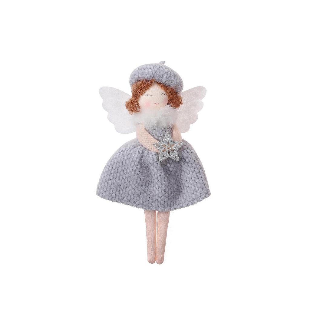 Handmade Knitted Angel Tree Ornament - Christmas Girl Doll Decoration