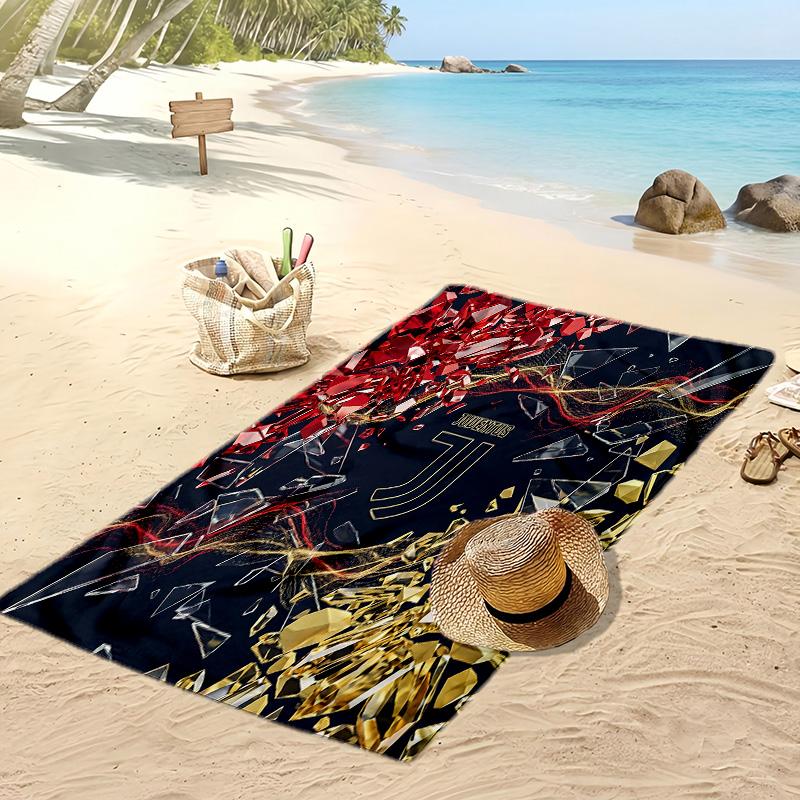 Juventus FC Printed Beach Towel Quick Dry Soft TowelPortable Large Rectangular Beach Blanket for Travel Swimming Pool