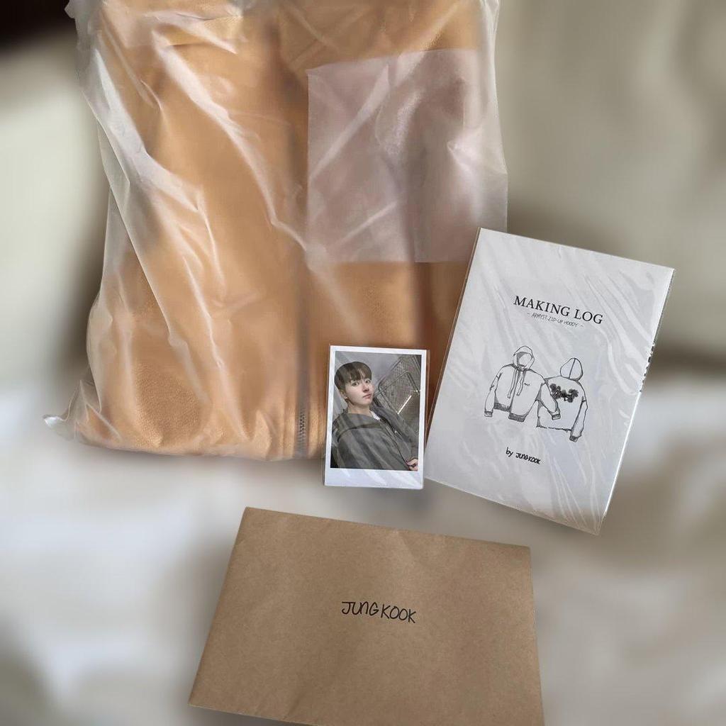 [USED] BTS Jungkook ARMYST Zip-Up Hoodie In Mustard (Bonus Included)