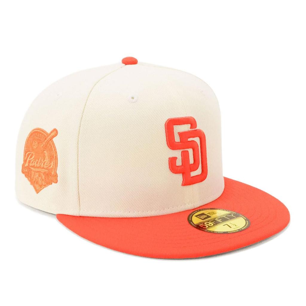 New Era 59FIFTY Cap by MLB San Diego SD Chrome with Side Under This ONSPOTZ Exclusive Cap Is Perfect for Men and Also the 59FIFTY a Flat and a