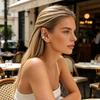 Girls Ear Clip, Multi-Layered Diamond Encrusted Elastic Clip-On, Comfortable Non-Pierced Jewelry for Parties And Daily Wear