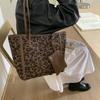 Autumn and winter large-capacity retro leopard print tote bag new fashion shoulder bag portable women's bag