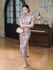 2025 Summer Pink High-End Mulberry Silk Short-Sleeve Cheongsam - Slimming, Modern Style