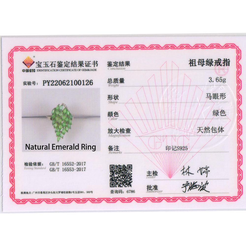 Luxuriöser natürlicher Smaragdring aus 925er Sterlingsilber für Damen, edler Schmuck, Verlobung, Jahrestag