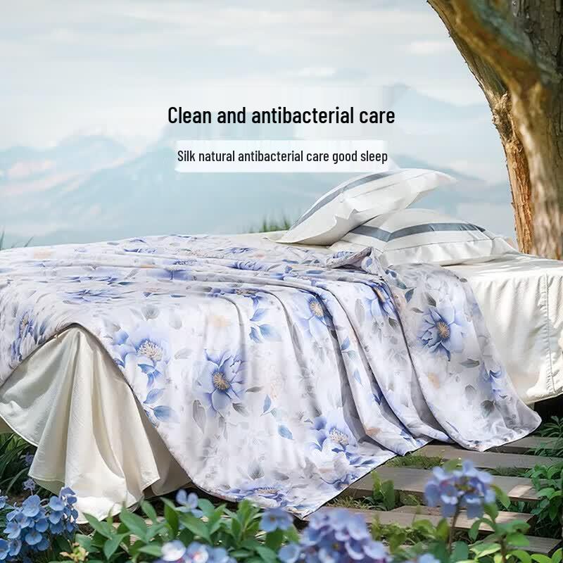 FUANNA 100% Silk & Soy Fiber Antibacterial Summer Quilt