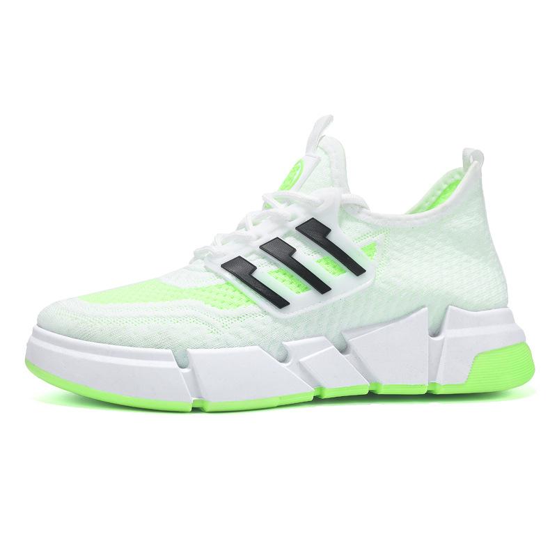 2024 spring new large size fly-woven mesh breathable casual men's shoes lightweight thick-soled running sneakers